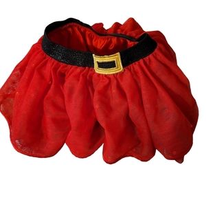 Koala Kids Red Tulle Tutu Skirt 6-9 Months Lined Black Waist with Gold Sparkle